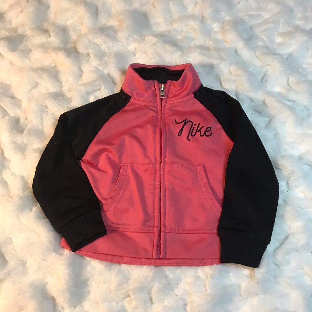 Nike Jacket Baby Girl Pink Black Zip Up | Size - 18 Months - Picture 4 of 10